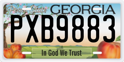 GA license plate PXB9883