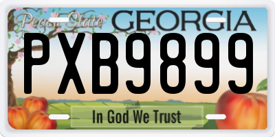 GA license plate PXB9899