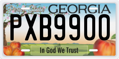 GA license plate PXB9900