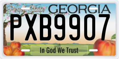 GA license plate PXB9907