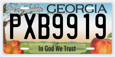GA license plate PXB9919