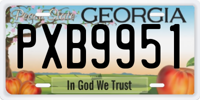 GA license plate PXB9951