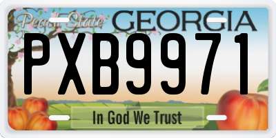 GA license plate PXB9971