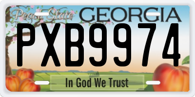GA license plate PXB9974