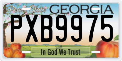 GA license plate PXB9975