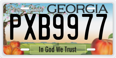 GA license plate PXB9977