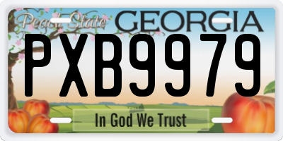 GA license plate PXB9979