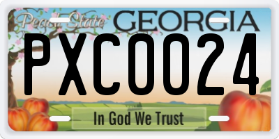 GA license plate PXC0024