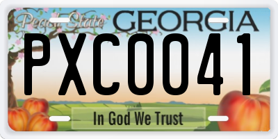 GA license plate PXC0041