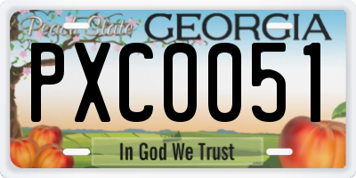 GA license plate PXC0051