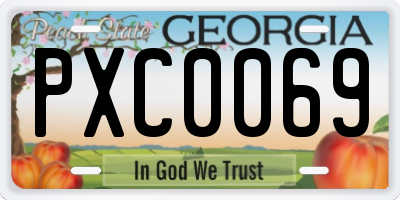 GA license plate PXC0069