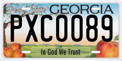 GA license plate PXC0089