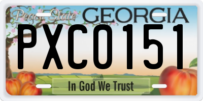 GA license plate PXC0151
