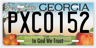 GA license plate PXC0152