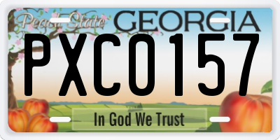 GA license plate PXC0157