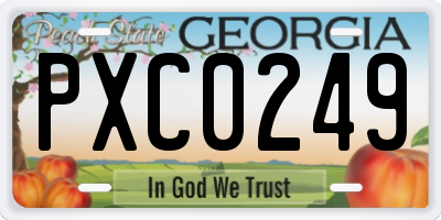 GA license plate PXC0249