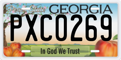 GA license plate PXC0269