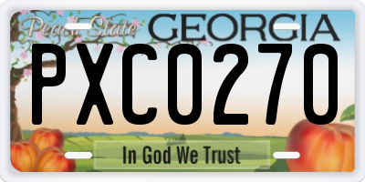 GA license plate PXC0270