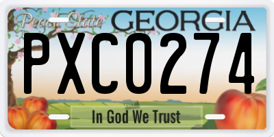 GA license plate PXC0274
