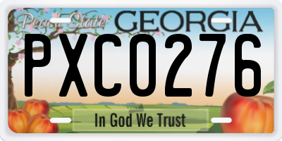 GA license plate PXC0276