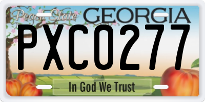 GA license plate PXC0277