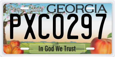 GA license plate PXC0297
