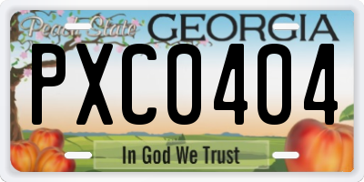 GA license plate PXC0404