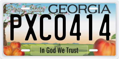 GA license plate PXC0414