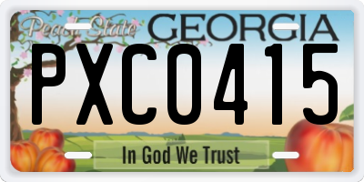 GA license plate PXC0415