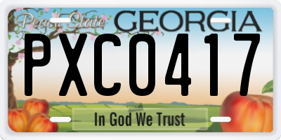 GA license plate PXC0417