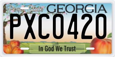 GA license plate PXC0420