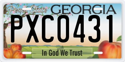 GA license plate PXC0431