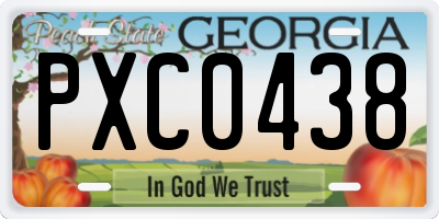 GA license plate PXC0438