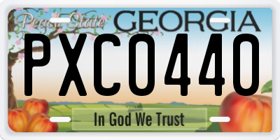 GA license plate PXC0440