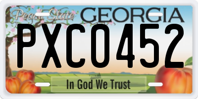 GA license plate PXC0452