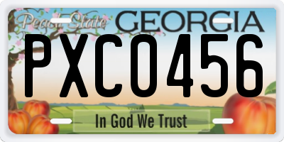 GA license plate PXC0456
