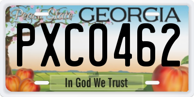 GA license plate PXC0462