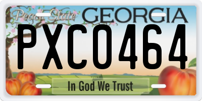GA license plate PXC0464