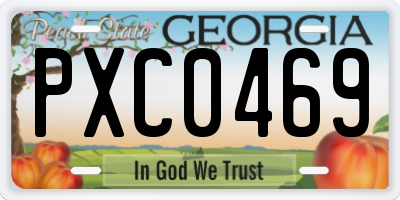 GA license plate PXC0469