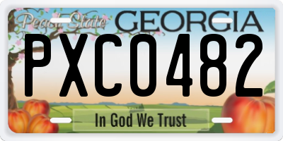 GA license plate PXC0482