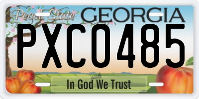 GA license plate PXC0485