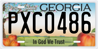 GA license plate PXC0486