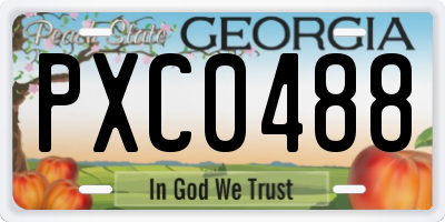 GA license plate PXC0488