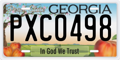 GA license plate PXC0498