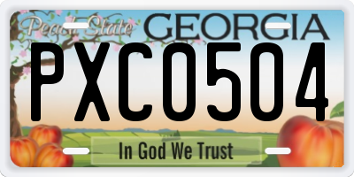 GA license plate PXC0504