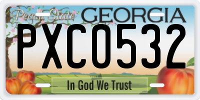 GA license plate PXC0532