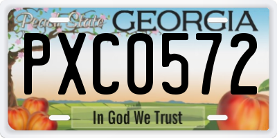 GA license plate PXC0572