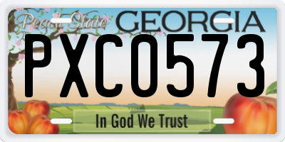 GA license plate PXC0573
