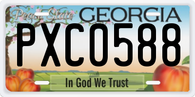 GA license plate PXC0588