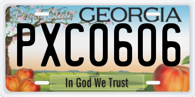 GA license plate PXC0606